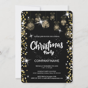 Christmas gold ornament,diamonds, snowflakes  invitation
