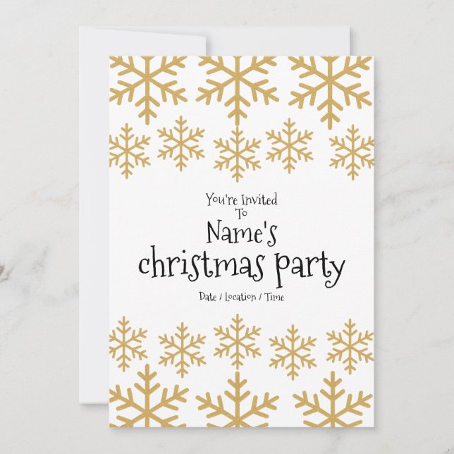 Christmas Gold Party Holiday Card (Front)