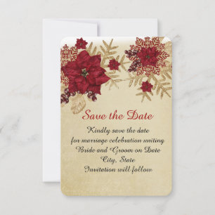 Christmas Gold/Red Star Save the date
