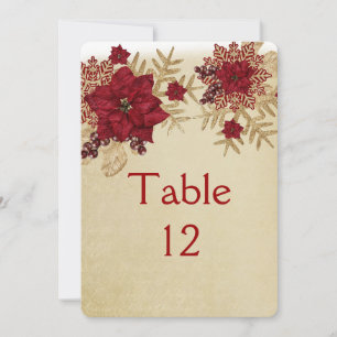 Christmas Gold/Red Star Table card