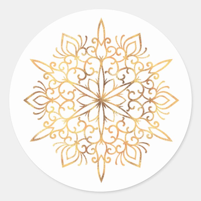Christmas Gold snowflake stickers (Front)