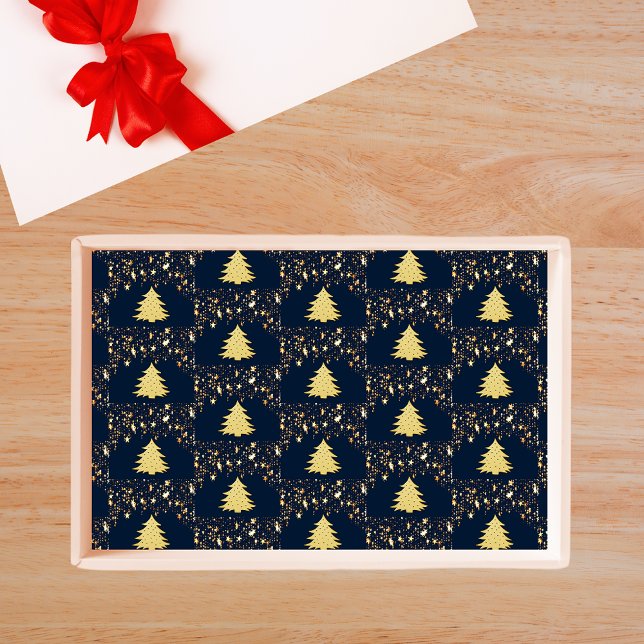 Christmas Gold Stars and Tree with Baubles Tissue Paper (Christmas Gold Stars and Tree with Baubles Tissue Paper)