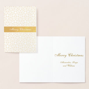Christmas Gold Stars Pattern Personalized Yellow Foil Card