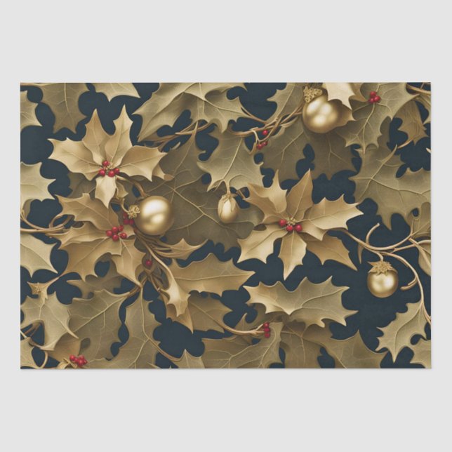 christmas gold tissue paper (Front)