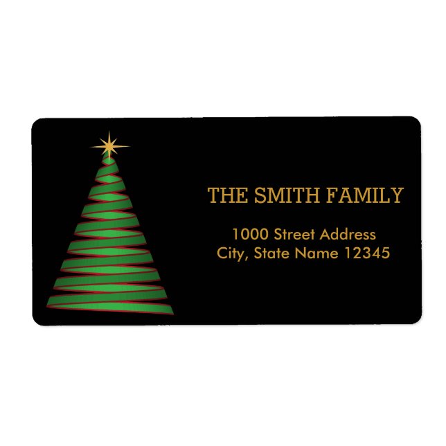 Christmas Gold Tree with Black Background (Front)