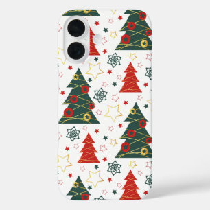 Christmas Gold Twinkle Starry Pines iPhone 16 Case