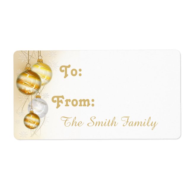 Christmas Gold White Ball Ornaments (Front)