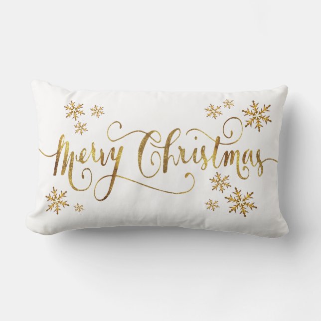 Christmas Gold-White Pillow (Front)