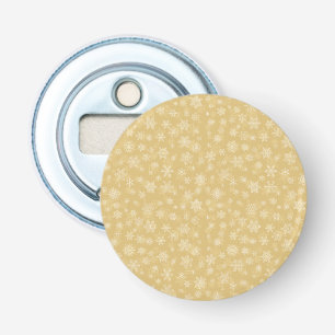 Christmas Gold,white Snowflakes Bottle Opener