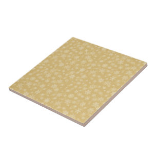 Christmas Gold,white Snowflakes Tile
