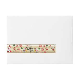 Christmas Golden Address Envelopment Label