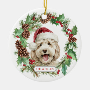 Christmas Golden Doodle Dog Ornament