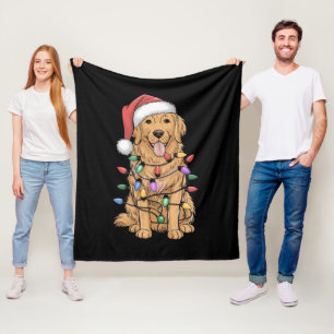 Christmas Golden Retriever Dog Lover Gift Mom Dad Fleece Blanket