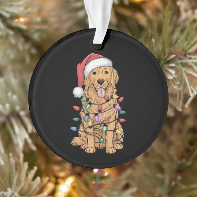 Christmas Golden Retriever Dog Lover Gift Mom Dad Ornament (Tree)