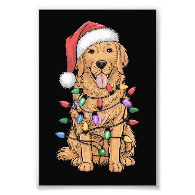 Christmas Golden Retriever Dog Lover Gift Mom Dad Photo Print (Front)