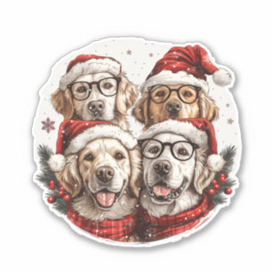 Christmas Golden Retriever Dogs