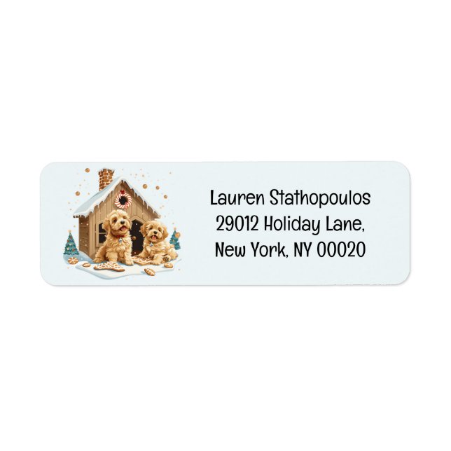 Christmas Golden Retriever Dogs Gingerbread House (Front)