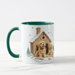 Christmas Golden Retriever Dogs Gingerbread House Mug