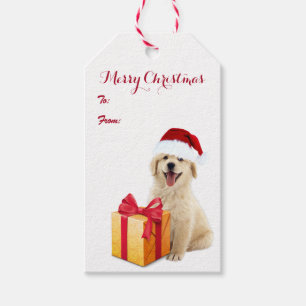 Christmas Golden Retriever Gift Tags