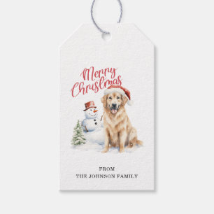 Christmas Golden Retriever Gift Tags
