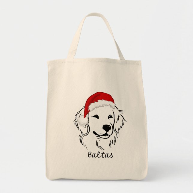Christmas Golden Retriever in a Santa Hat Tote Bag (Front)