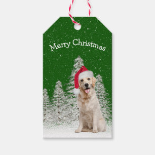 Christmas Golden Retriever In Snowflakes Gift Tags