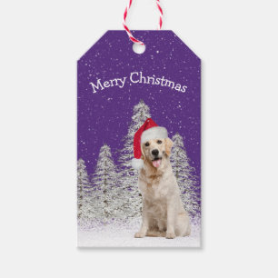 Christmas Golden Retriever In Snowflakes Gift Tags