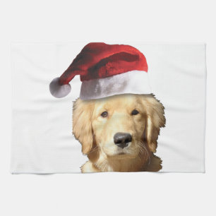 Christmas Golden Retriever Kitchen Towel