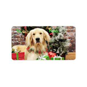 Christmas - Golden Retriever - Ozzy Label