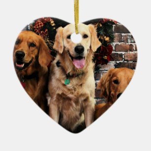 Christmas Golden Retriever Packer Bella Darby #50 Ceramic Ornament