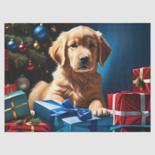 CHRISTMAS GOLDEN RETRIEVER PUPPY TISSUE PAPER