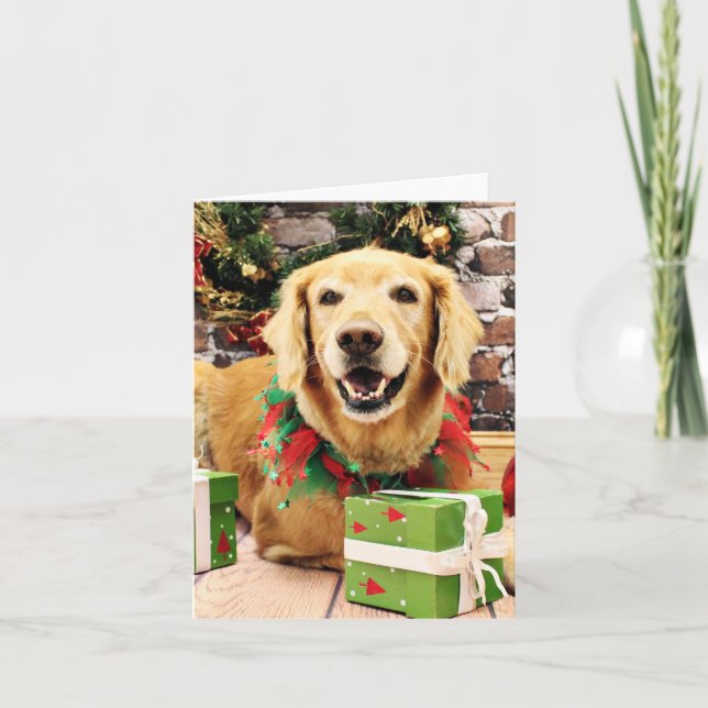 Christmas - Golden Retriever - Stryder Holiday Card (Front)