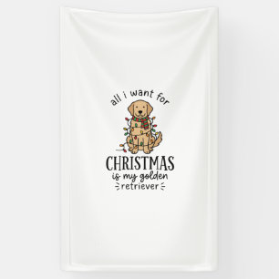 Christmas Golden Retriever Wish List Design Banner