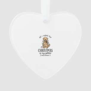 Christmas Golden Retriever Wish List Design Ornament