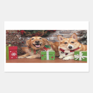 Christmas - Golden Sidney - Corgi Cal Sticker