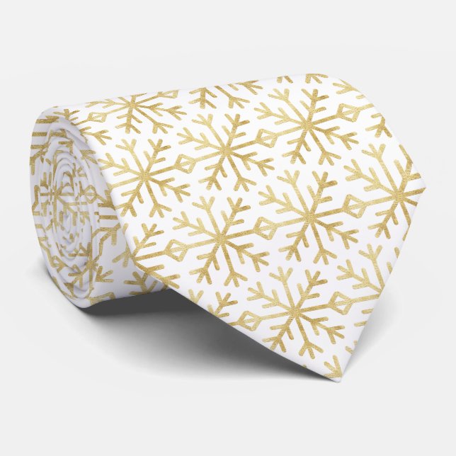 Christmas golden snowflake tie (Rolled)