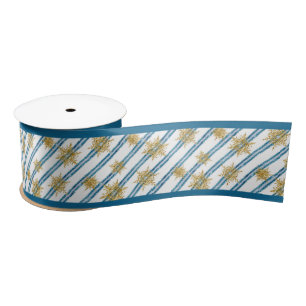 Christmas, Golden, snowflakes, holiday, new year, Satin Ribbon