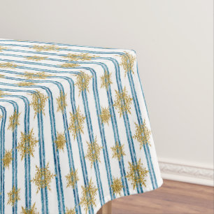 Christmas, Golden, snowflakes, holiday, new year, Tablecloth