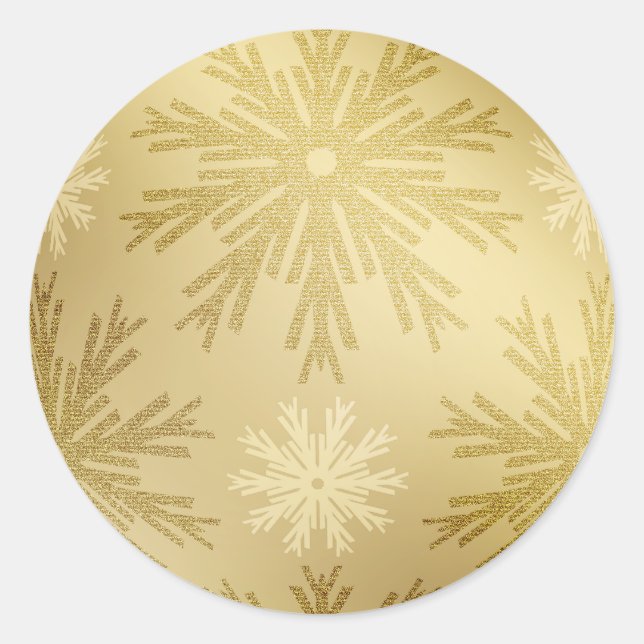 Christmas Golden Snowflakes stickers (Front)