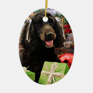 Christmas - GoldenDoodle - Abby Ceramic Ornament