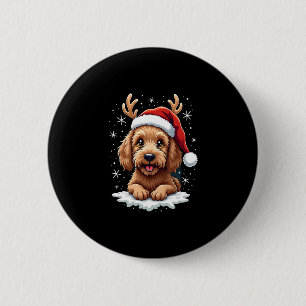 Christmas Goldendoodle Dog Reindeer Holiday Doodle 2 Inch Round Button