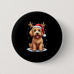 Christmas Goldendoodle Dog Reindeer Holiday Doodle 2 Inch Round Button