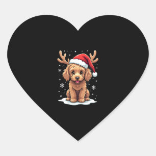 Christmas Goldendoodle Dog Reindeer Holiday Doodle Heart Sticker