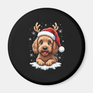 Christmas Goldendoodle Dog Reindeer Holiday Doodle Magnet