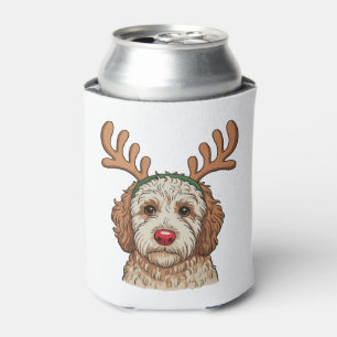Christmas Goldendoodle Dog Reindeer Xmas Family Can Cooler
