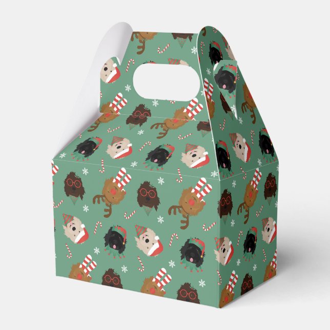 Christmas Goldendoodle Dogs Favor Box (Front Side)