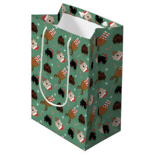 Christmas Goldendoodle Dogs Medium Gift Bag