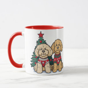 Christmas Goldendoodle Dogs Mug
