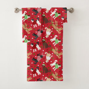 Christmas Goldendoodle Labradoodle Bath Towel Set
