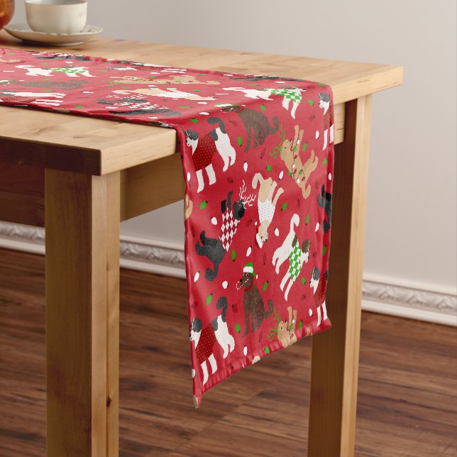 Christmas Goldendoodle Labradoodle Short Table Runner (In Situ)